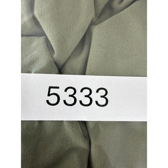 Michael Kors Sz S Minimalist Cocktail V Neck Dress Olive Green Sleeveless Ruffle - Picture 7 of 7